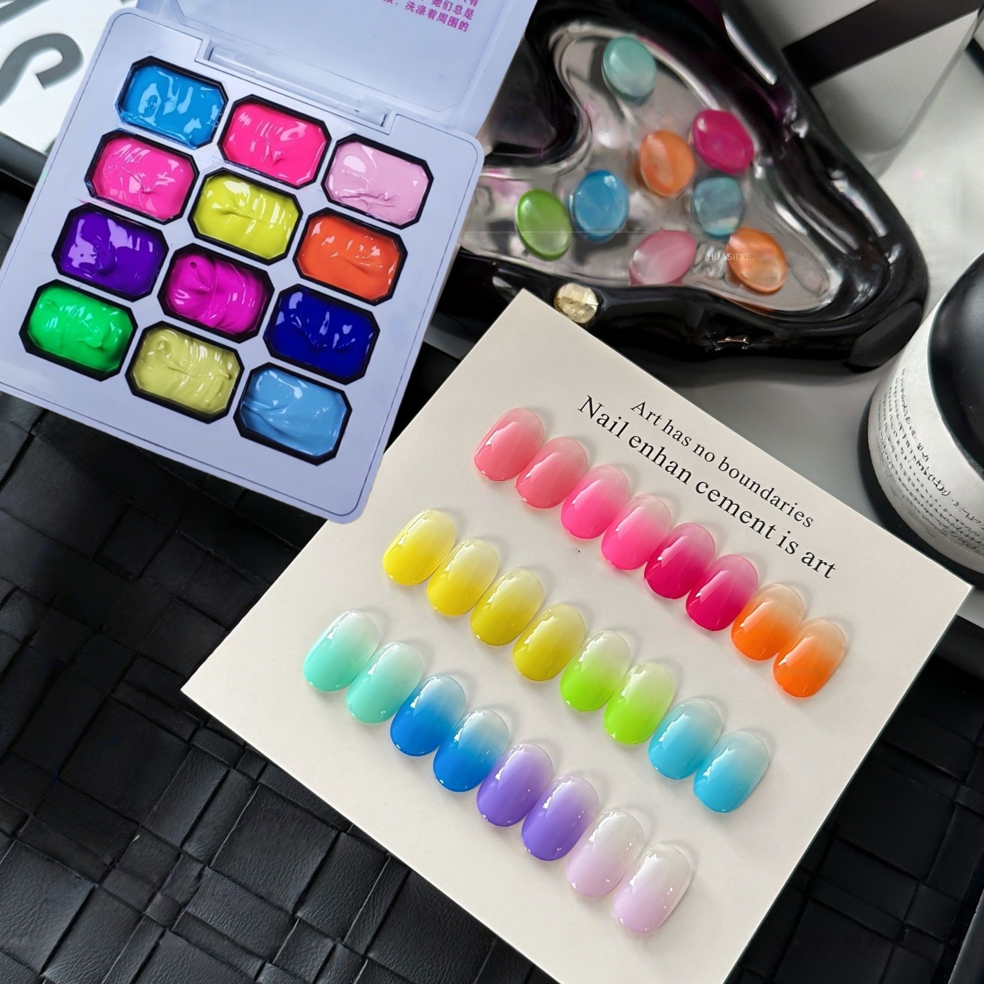 Waxing Kit Home - 12 Color Rainbow Solid Nail Polish