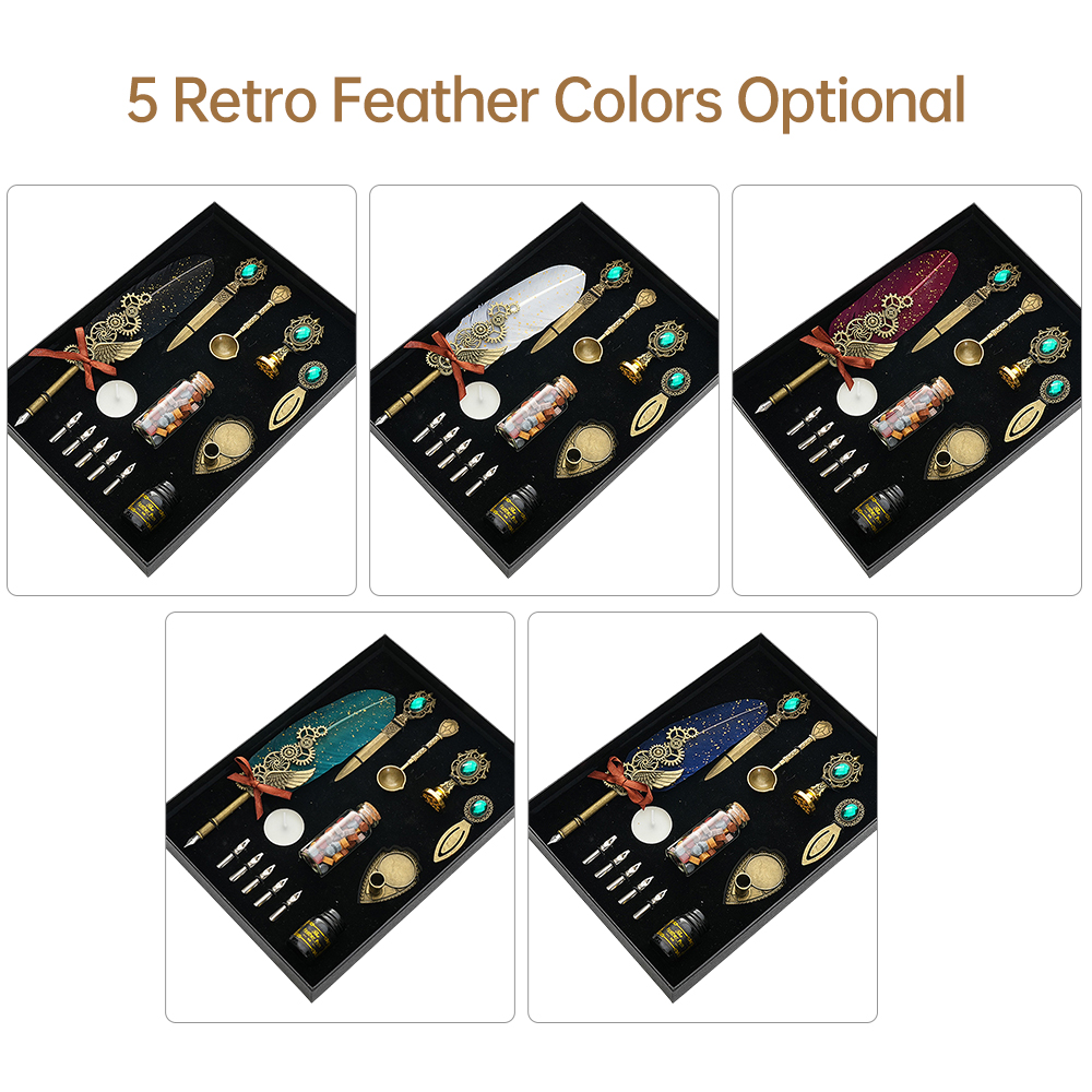 Waxing Kit Home - Vintage Feather Pen and Ink Set