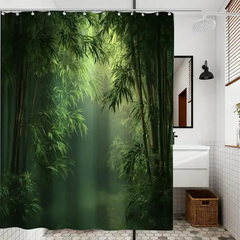 Bathroom Shower Curtain Bamboo – обзор и цена Spa Wellness Nature